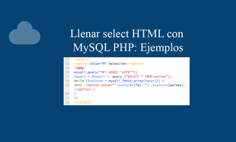 Llenar select HTML con MySQL PHP Ejemplos