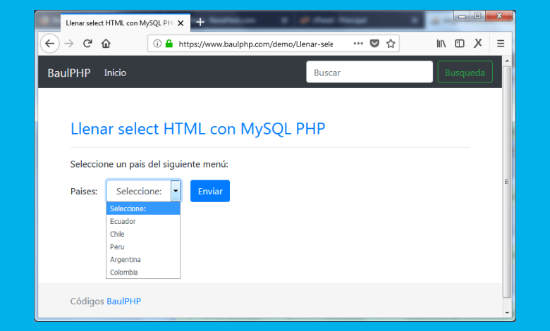 Poblar un select usando PHP y MySQL