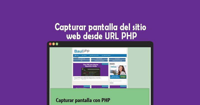 Capturar pantalla del sitio web desde URL PHP