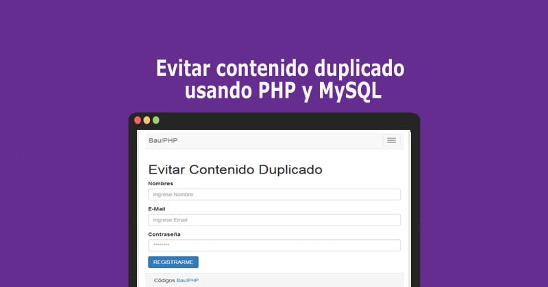 Evitar contenido duplicado usando PHP y MySQL