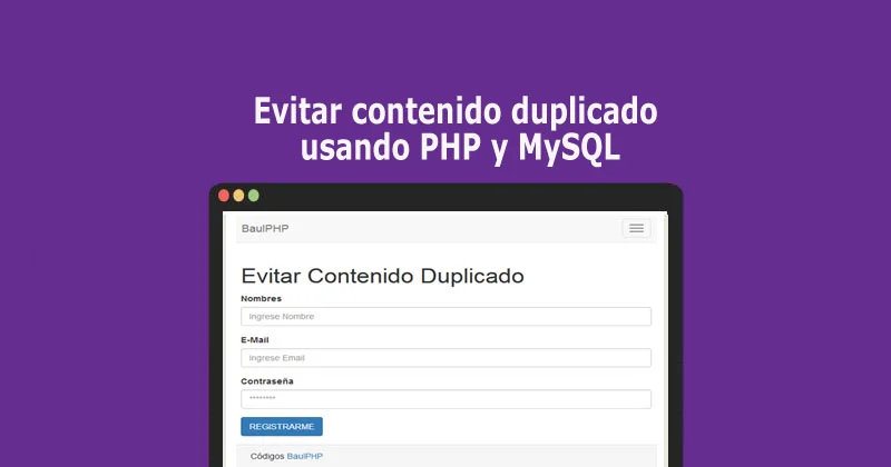 Evitar contenido duplicado usando PHP y MySQL