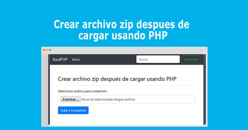 Crear archivo zip despues de cargar usando PHP