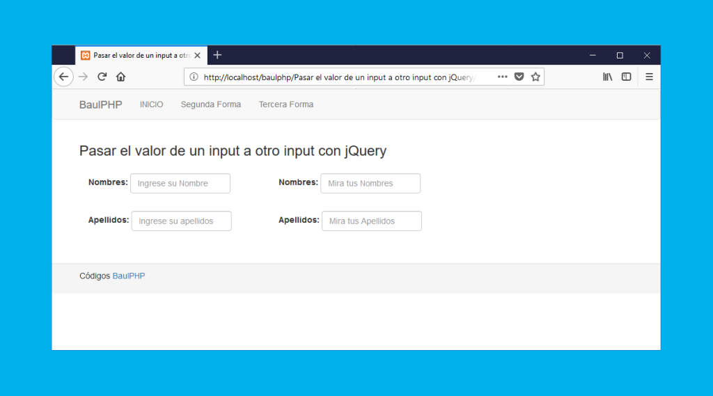 Descargar pasar valor de un input a otro input con jQuery