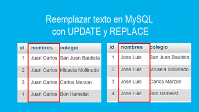 Reemplazar texto en MySQL con UPDATE y REPLACE