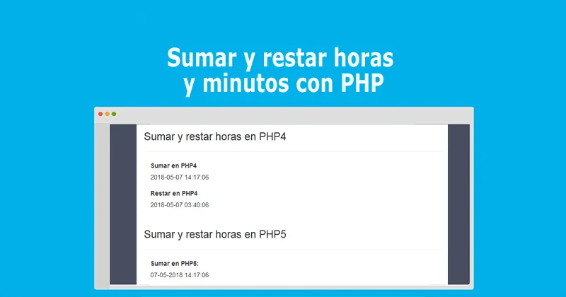 Sumar y restar horas y minutos con PHP