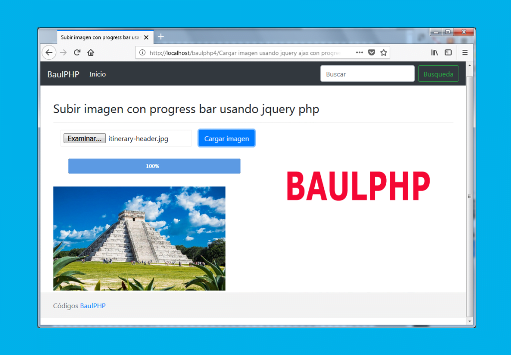 Subir imagen con progress bar usando jquery php