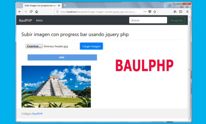 Subir imagen con progress bar usando jquery php