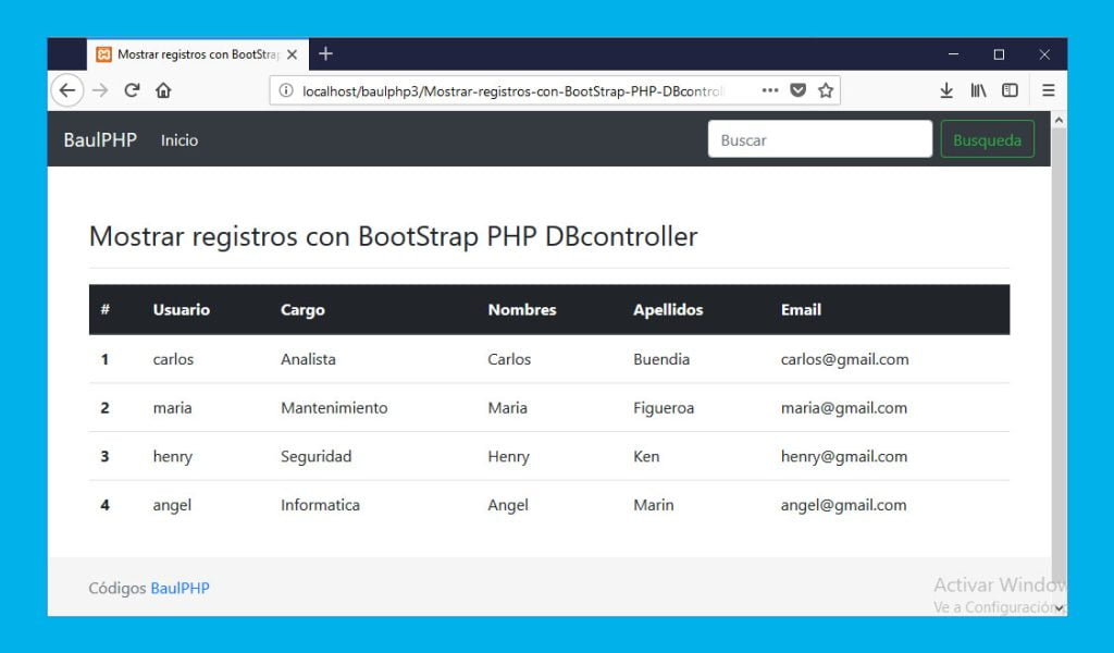 Listar registros con Foreach PHP DBcontroller