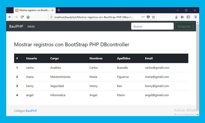 Listar registros con Foreach PHP DBcontroller