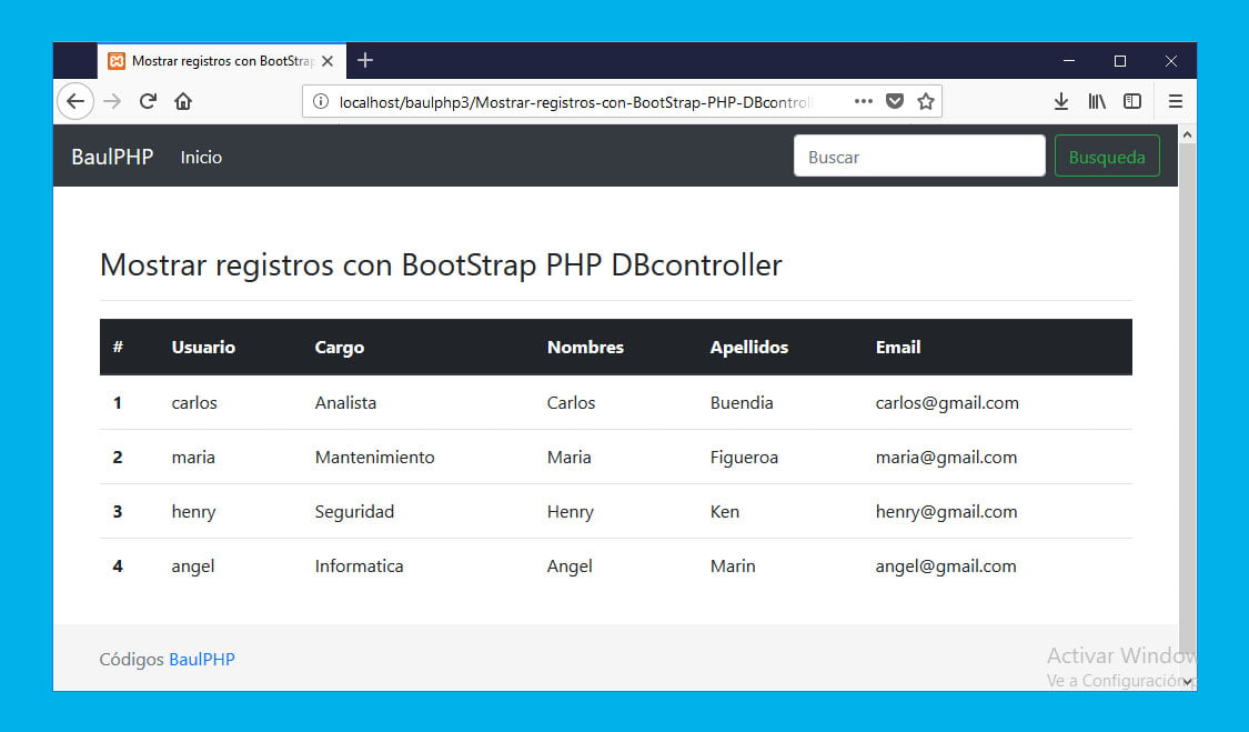 Listar registros con Foreach PHP DBcontroller Listar registros con Foreach PHP DBcontroller