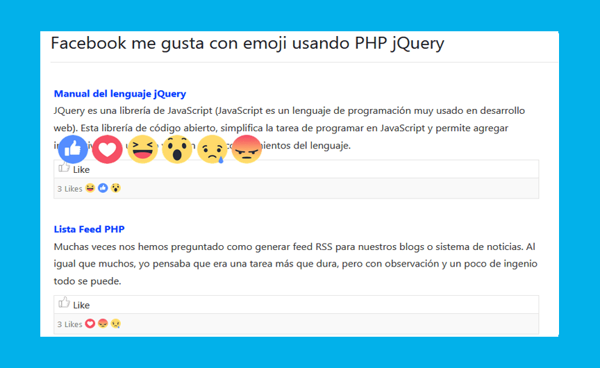 Descargar like con emoji Facebook usando jQuery