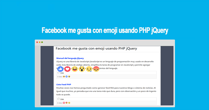 Facebook me gusta con emoji usando PHP jQuery