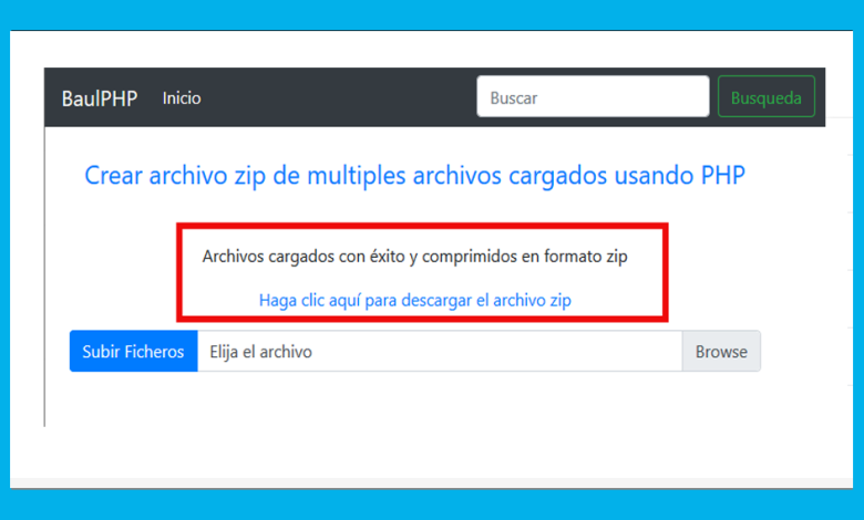 Comprimir multiples ficheros con PHP