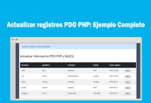 Actualizar registros PDO PHP Ejemplo Completo