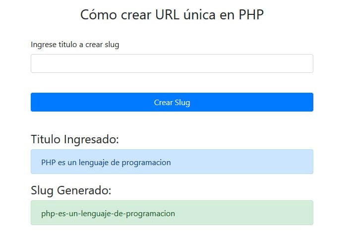 Url Unica PHP