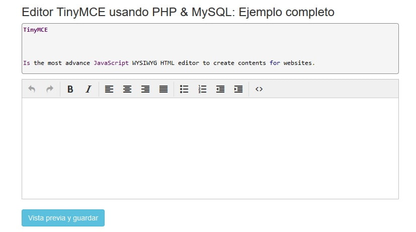 Descargar Editor TinyMCE con PHP & MySQL
