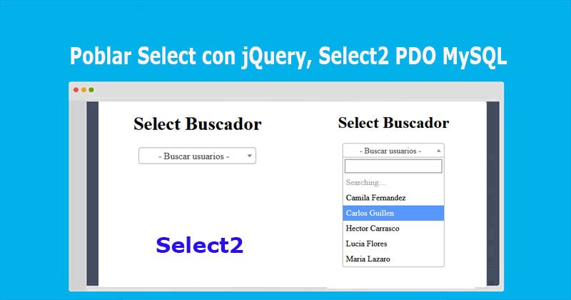 Poblar Select con jQuery, Select2 PDO MySQL