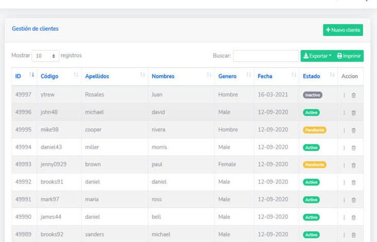 Crud datatables avanzado multiple desplegable