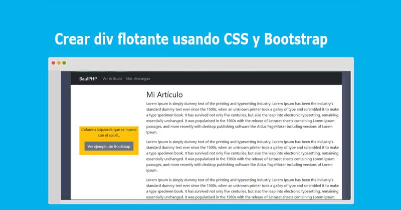 Crear div flotante usando CSS y Bootstrap