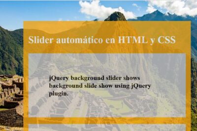 Slider automático en HTML y CSS
