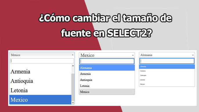 Cómo cambiar el tamaño de fuente en SELECT2