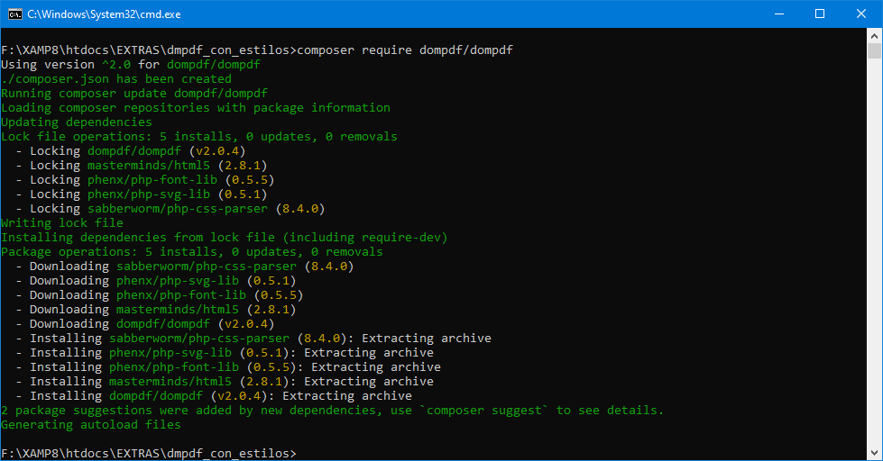 composer dompdf