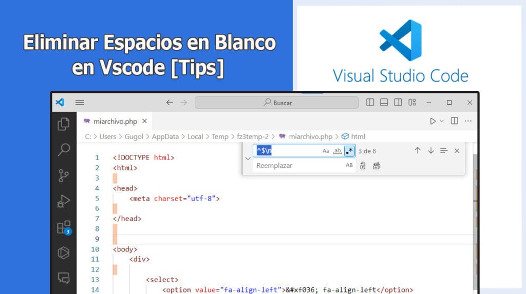 Eliminar Espacios en Blanco en Vscode [Tips]