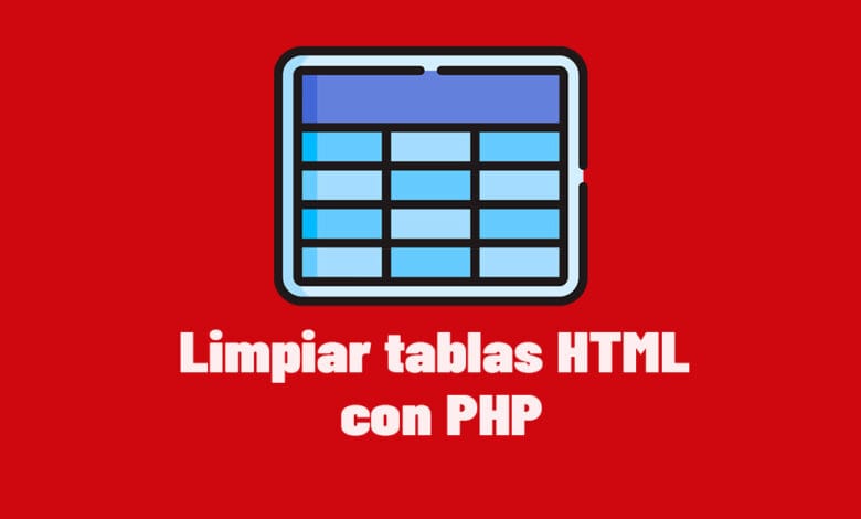 limpiar tablas HTML con PHP