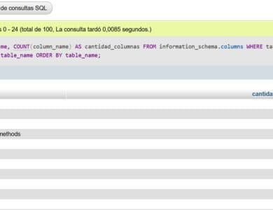 Cómo obtener el número de columnas en MySQL