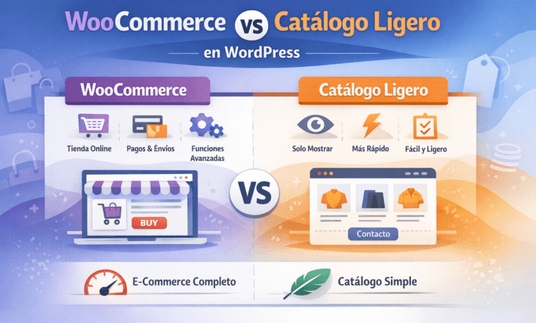 WooCommerce vs catálogo ligero