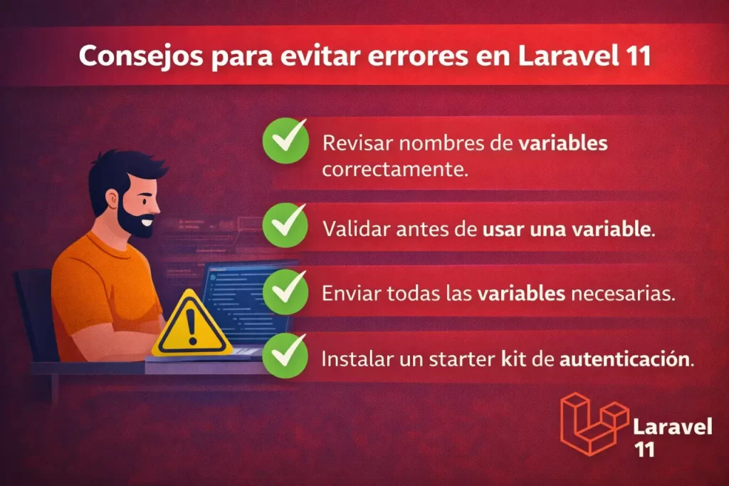 Consejos para evitar errores en Laravel 11