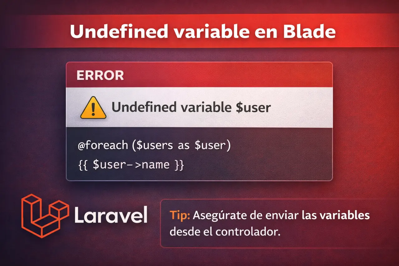 Undefined variable en Blade cómo solucionarlo en Laravel paso a paso