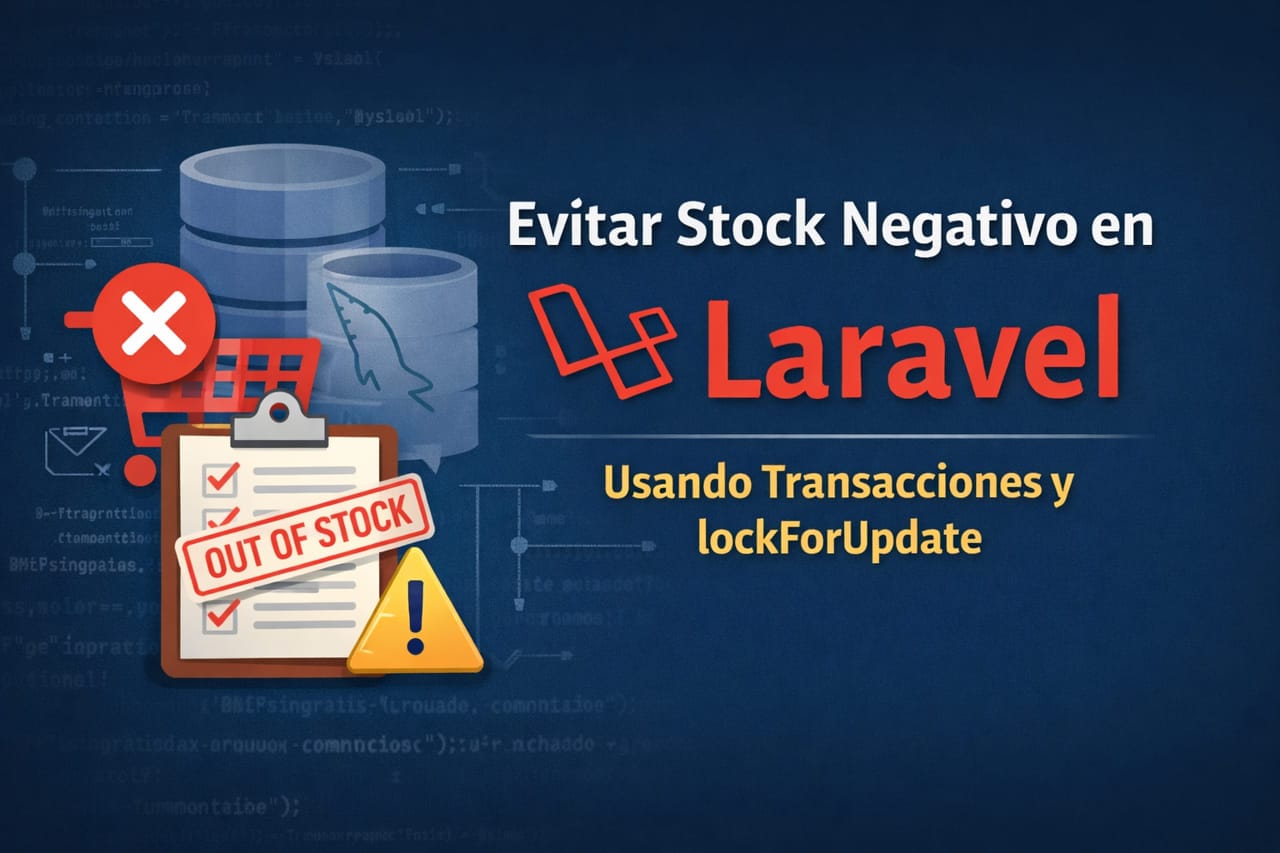 Cómo evitar stock negativo en Laravel usando transacciones y lockForUpdate
