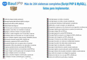Descargar 204 Sistemas y Script PHP & MySQL