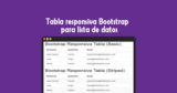 Tabla responsiva Bootstrap para lista de datos