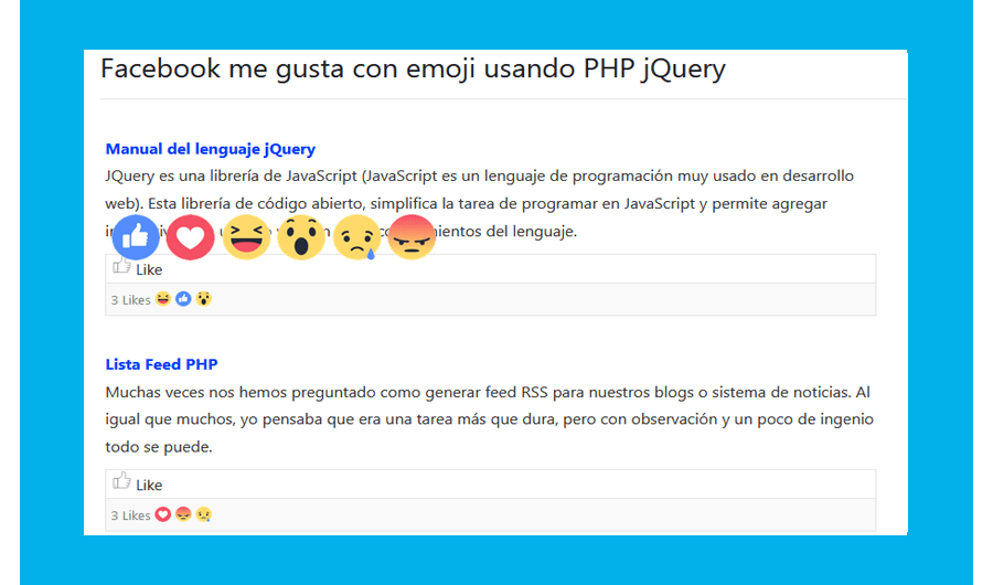 Descargar like con emoji Facebook usando jQuery
