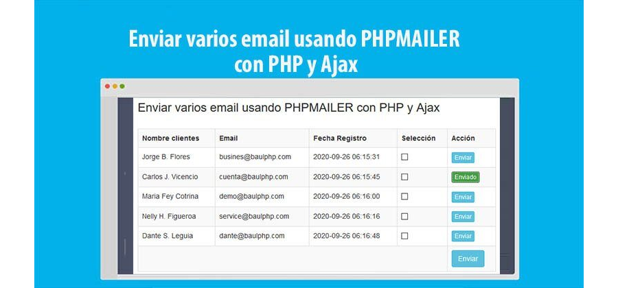 Enviar multiples emails con PHPMAILER