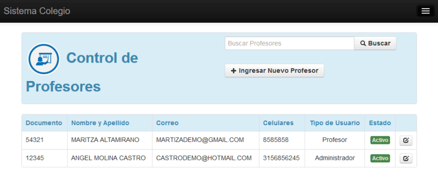 Descargar Sistema para colegio PHP MySQL y Bootstrap