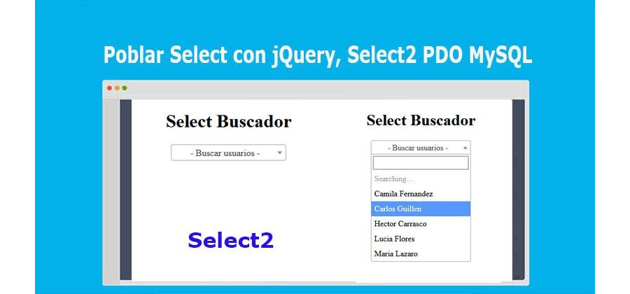 Descargar Select2 buscador en etiqueta Select con jQuery