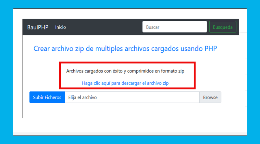 Comprimir multiples ficheros con PHP: Descarga